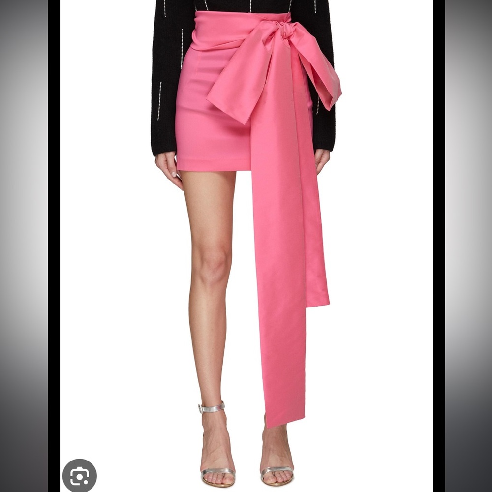 In Search Of: Bernadette Pink Bow Detail Taffeta Skirt